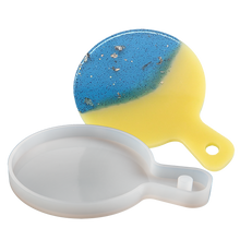 Gray Urban Crafter Handle Tray Silicone Mould round - Small 14.5x10.5cm Resin Moulds