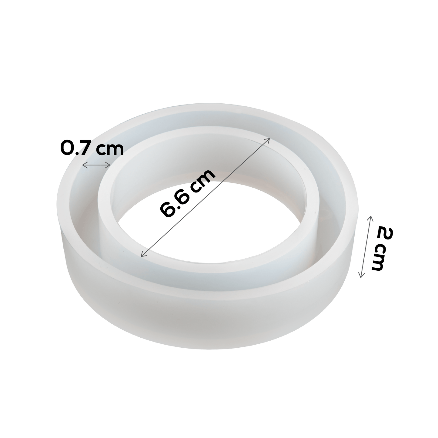 Light Gray Urban Crafter smooth wide bangle  Silicone Moulds 6.6x2cm Resin Moulds