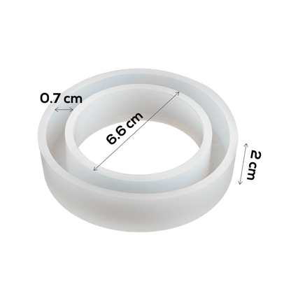 Light Gray Urban Crafter smooth wide bangle  Silicone Moulds 6.6x2cm Resin Moulds