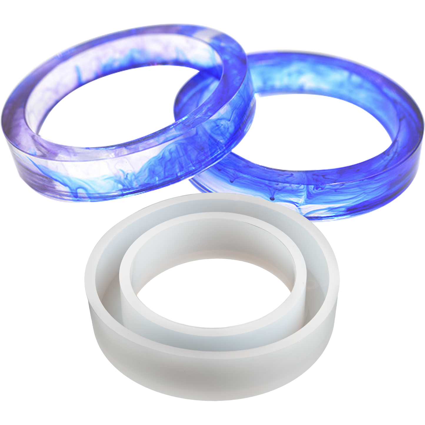 Light Gray Urban Crafter smooth wide bangle  Silicone Moulds 6.6x2cm Resin Moulds