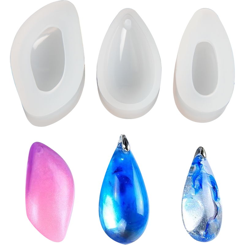 Light Gray Urban Crafter 3pc water drop-shaped pendant Moulds Resin Craft