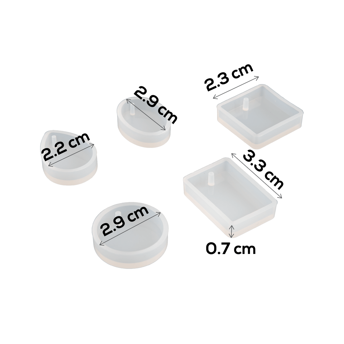 Light Gray Urban Crafter Regular Pendants Moulds (5 Piece) Resin Moulds