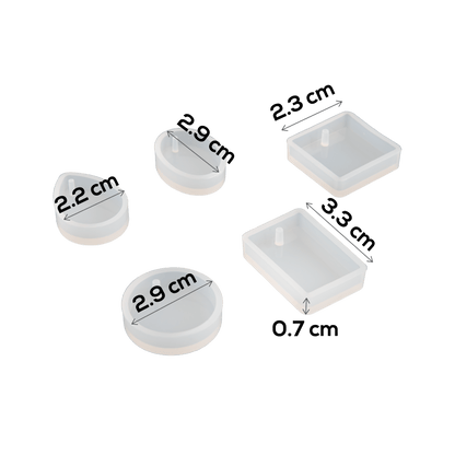 Light Gray Urban Crafter Regular Pendants Moulds (5 Piece) Resin Moulds