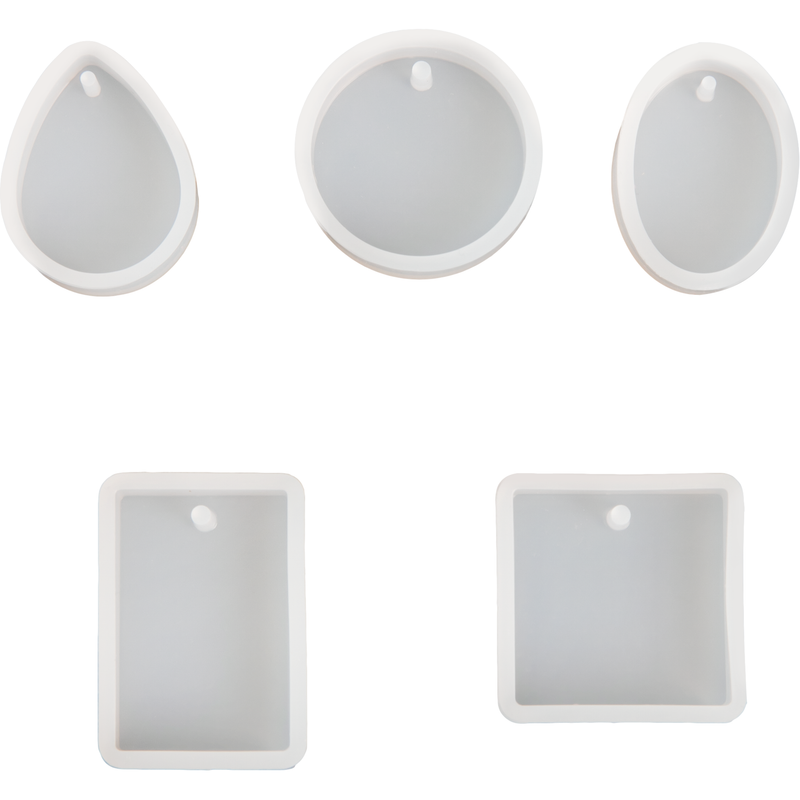 Light Gray Urban Crafter Regular Pendants Moulds (5 Piece) Resin Craft