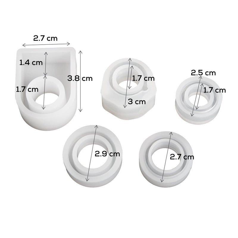 Light Gray Urban Crafter 5pc ring Moulds Resin Craft