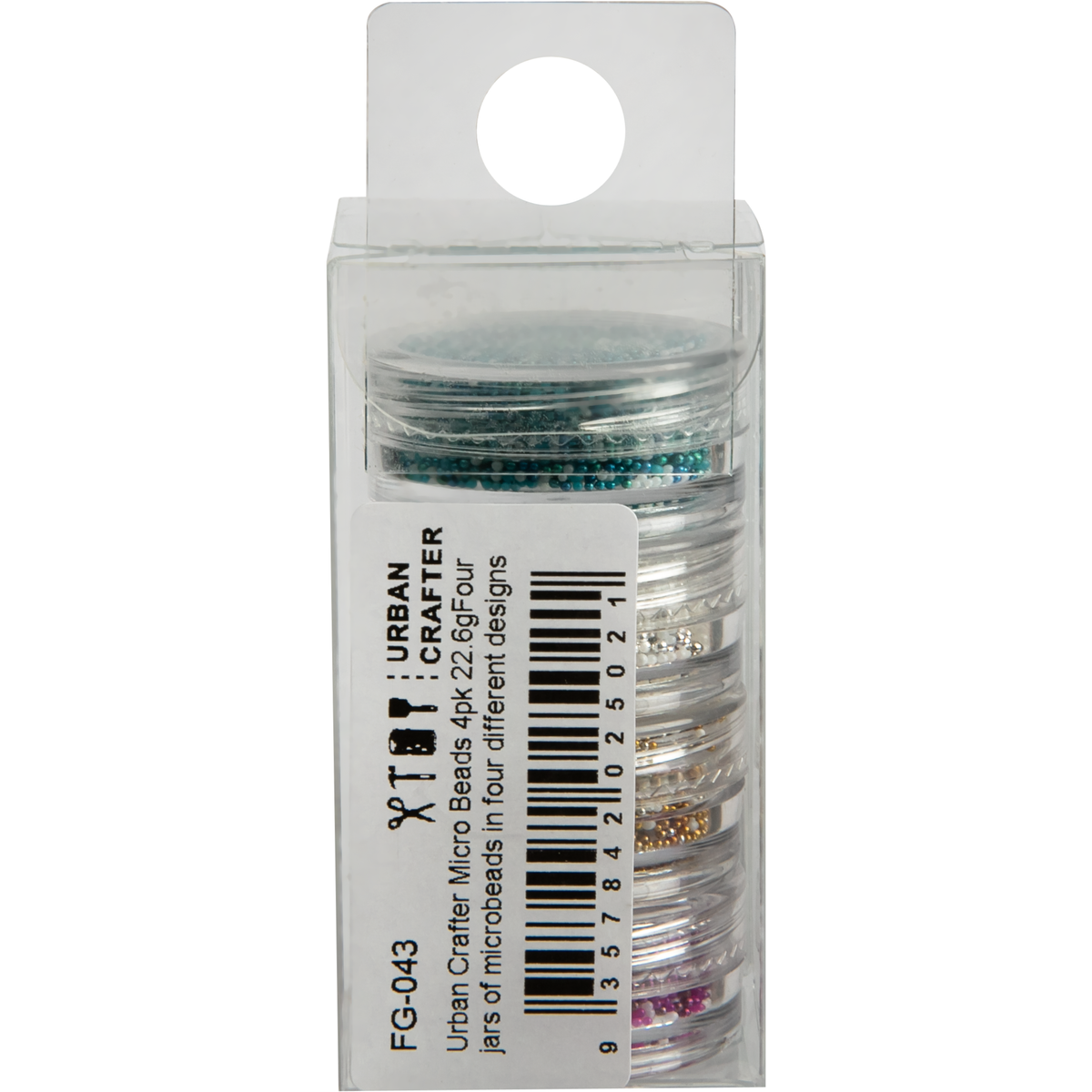 Gray Urban Crafter Micro Beads 4pk 22.6g Four jars of microbeads Resin Dyes, Pigments & Colours