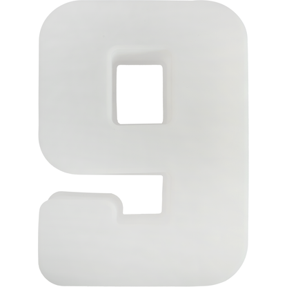 Light Gray Urban Crafter - Large Number Silicone Mould  - 9 - 16.3x11.8cm Resin Moulds