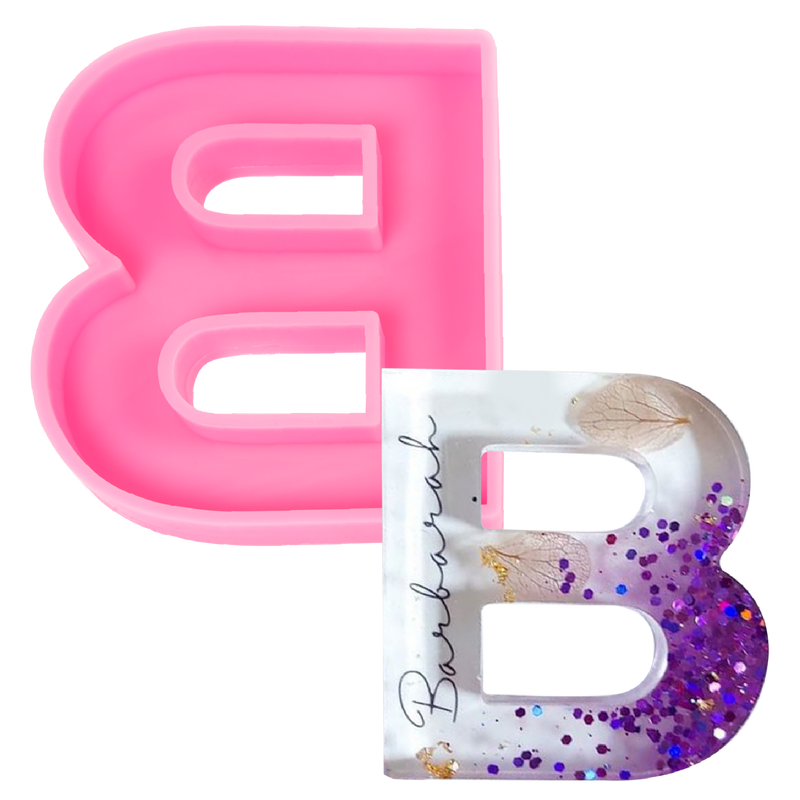 Hot Pink Urban Crafter - Large  Alphabet Silicone Mould  - B -  Height:15.2cm