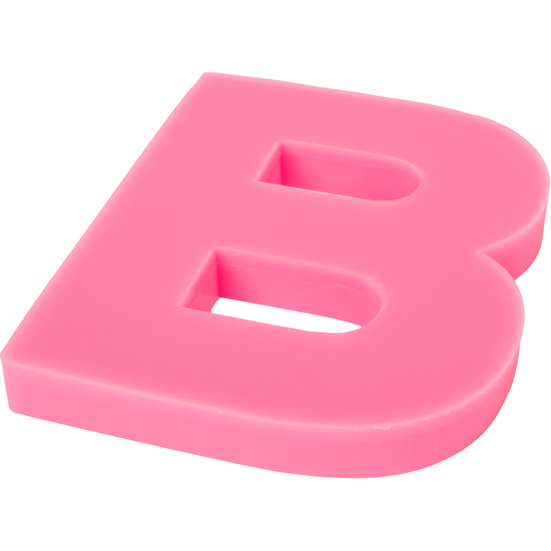 Hot Pink Urban Crafter - Large  Alphabet Silicone Mould  - B -  Height:15.2cm