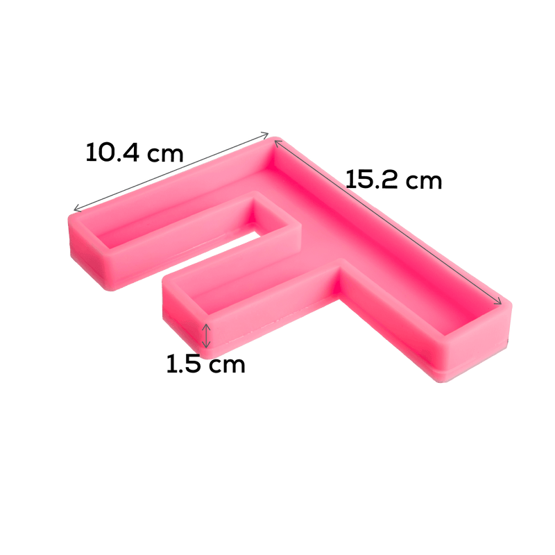 Hot Pink Urban Crafter - Large  Alphabet Silicone Mould  - F -Height:15.2cm Resin Craft Moulds