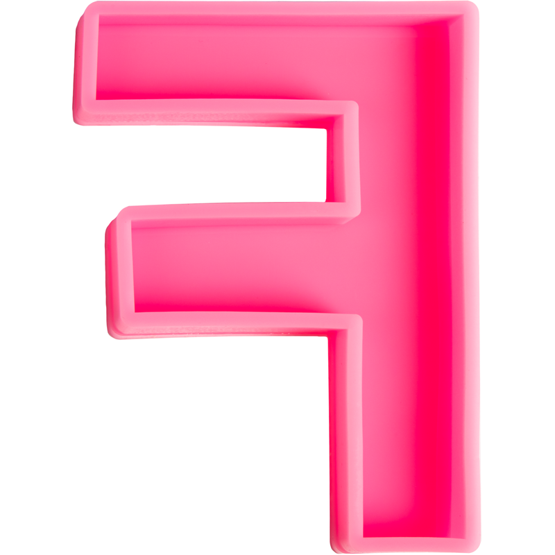 Hot Pink Urban Crafter - Large  Alphabet Silicone Mould  - F -Height:15.2cm Resin Craft Moulds