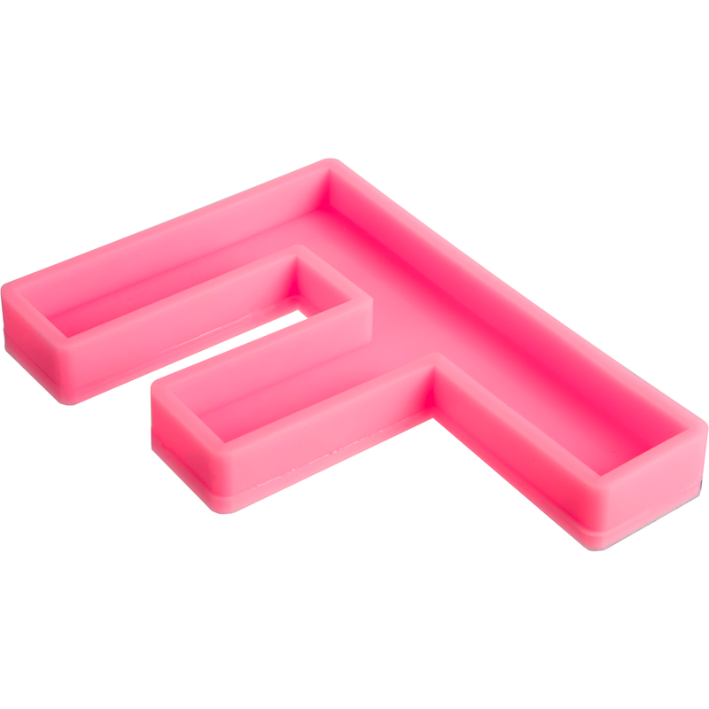 Hot Pink Urban Crafter - Large  Alphabet Silicone Mould  - F -Height:15.2cm Resin Craft Moulds