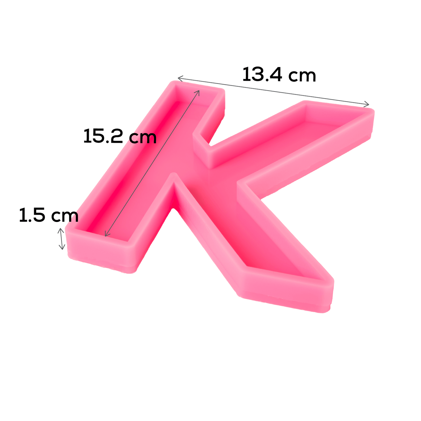 Hot Pink Urban Crafter - Large  Alphabet Silicone Mould  - K -Height:15.2cm Resin Moulds