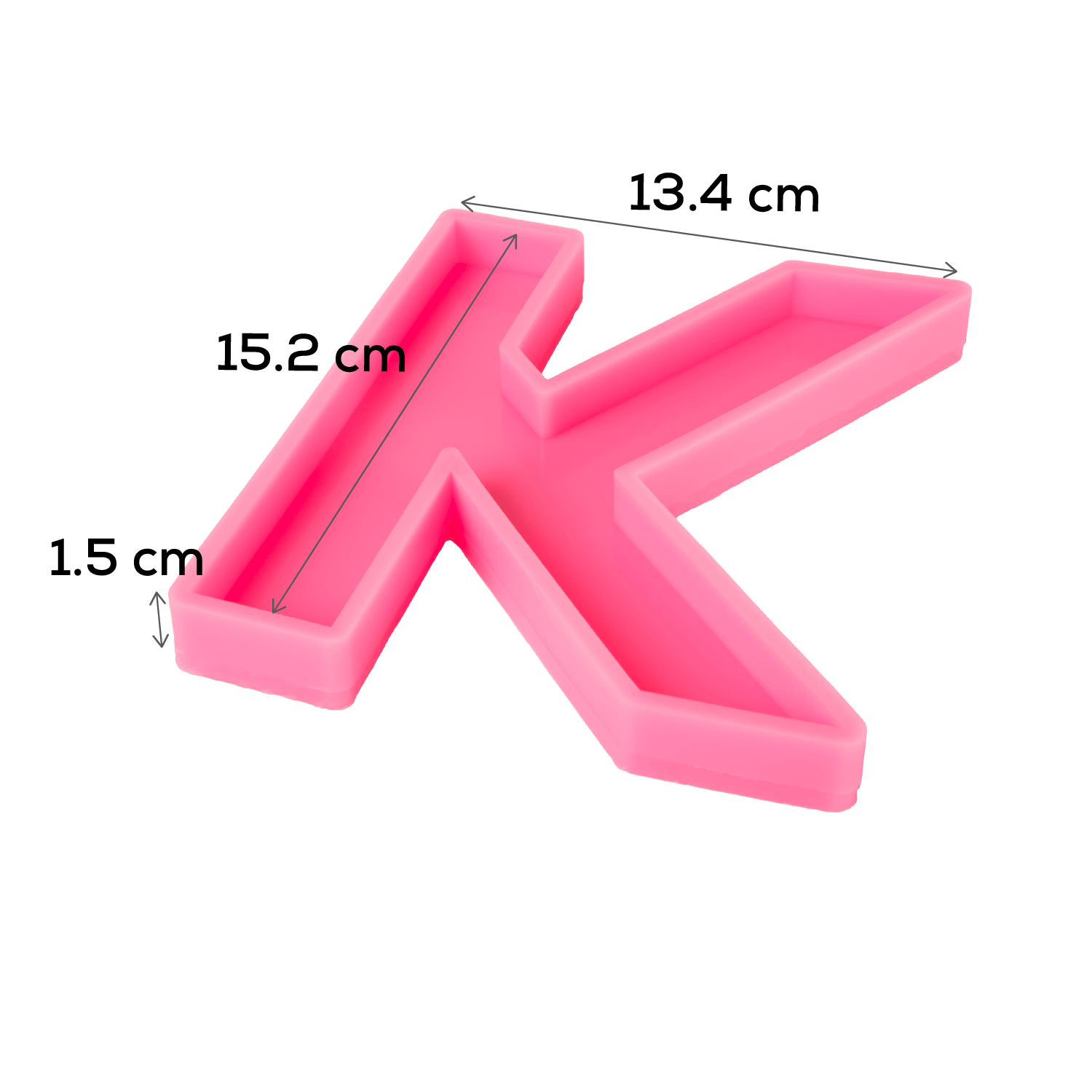 Hot Pink Urban Crafter - Large  Alphabet Silicone Mould  - K -Height:15.2cm Resin Moulds