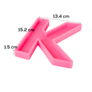 Hot Pink Urban Crafter - Large  Alphabet Silicone Mould  - K -Height:15.2cm Resin Moulds