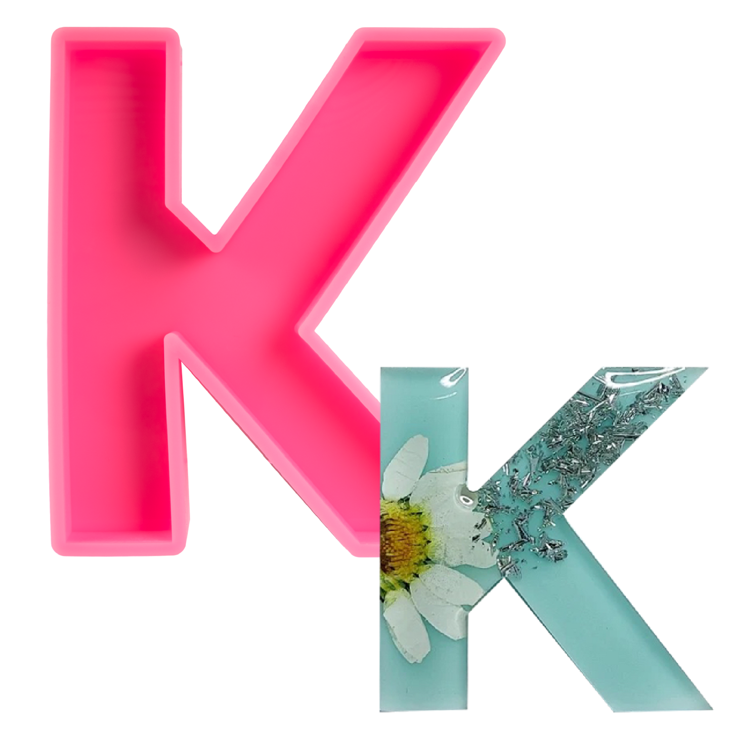 Pale Violet Red Urban Crafter - Large  Alphabet Silicone Mould  - K -Height:15.2cm Resin Moulds