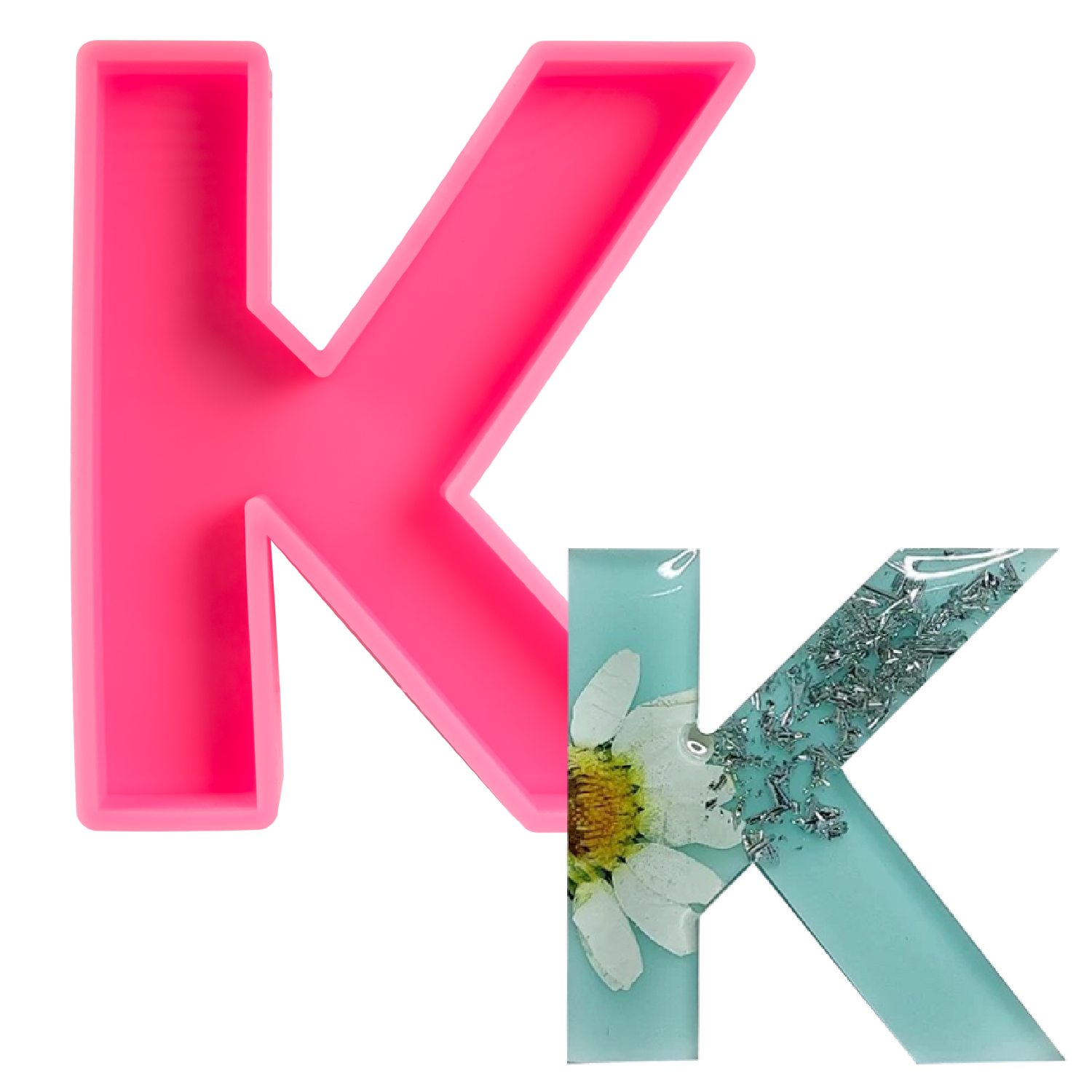 Pale Violet Red Urban Crafter - Large  Alphabet Silicone Mould  - K -Height:15.2cm Resin Moulds