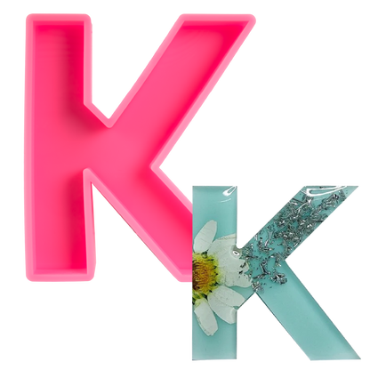 Pale Violet Red Urban Crafter - Large  Alphabet Silicone Mould  - K -Height:15.2cm Resin Moulds