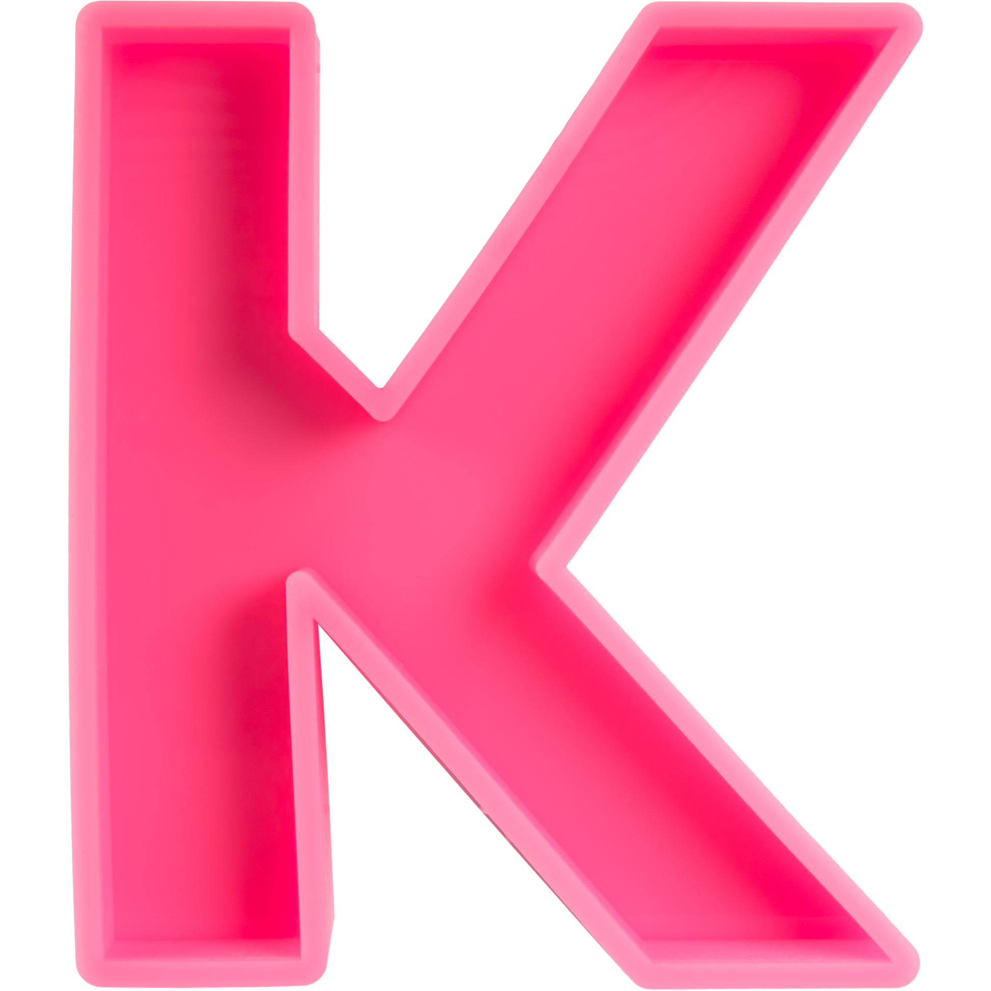 Deep Pink Urban Crafter - Large  Alphabet Silicone Mould  - K -Height:15.2cm Resin Moulds