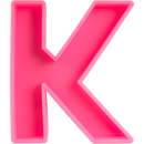 Deep Pink Urban Crafter - Large  Alphabet Silicone Mould  - K -Height:15.2cm Resin Moulds