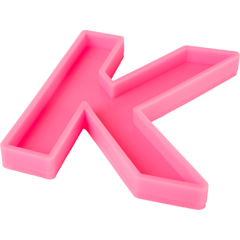 Hot Pink Urban Crafter - Large  Alphabet Silicone Mould  - K -Height:15.2cm Resin Craft