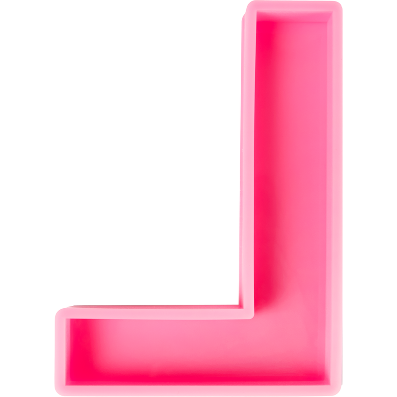 Hot Pink Urban Crafter - Large  Alphabet Silicone Mould  - L -Height:15.2cm Resin Craft