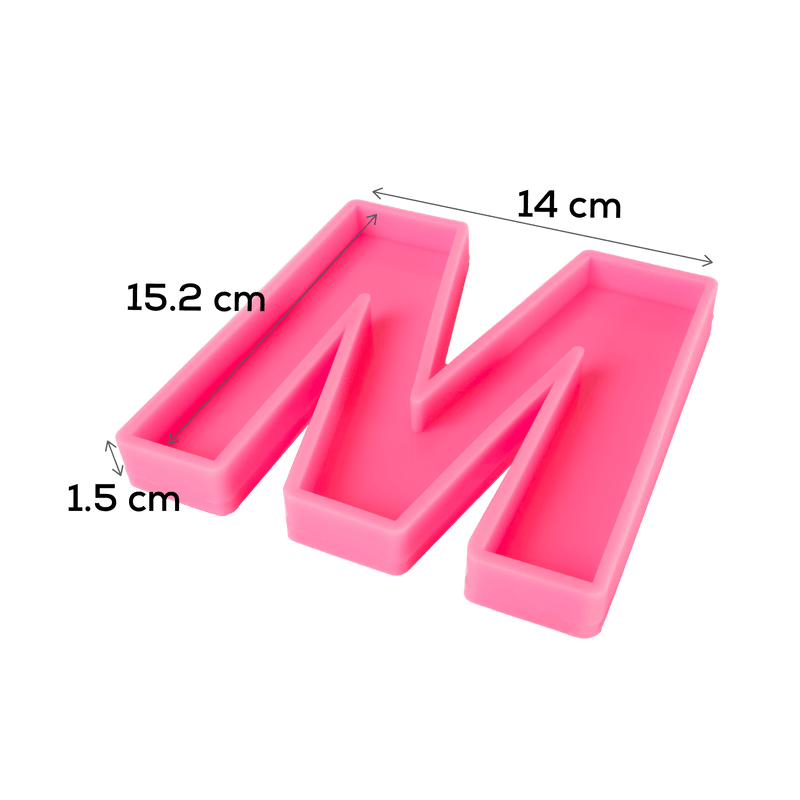 Hot Pink Urban Crafter - Large  Alphabet Silicone Mould  - M -Height:15.2cm