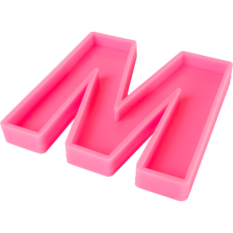 Hot Pink Urban Crafter - Large  Alphabet Silicone Mould  - M -Height:15.2cm