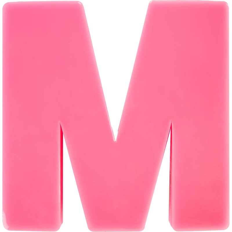 Hot Pink Urban Crafter - Large  Alphabet Silicone Mould  - M -Height:15.2cm