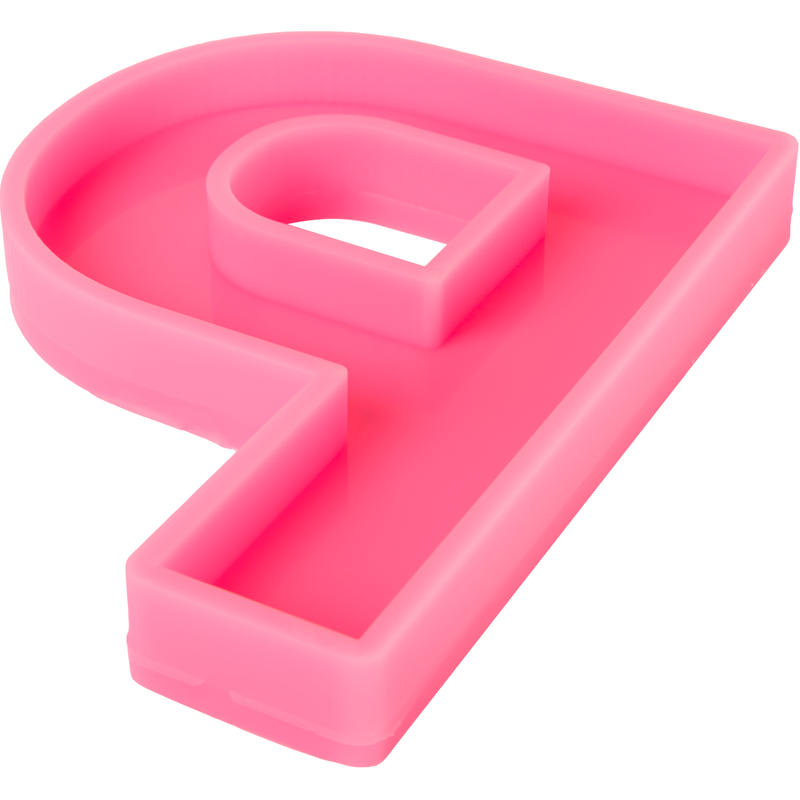 Hot Pink Urban Crafter - Large  Alphabet Silicone Mould  - P -Height:15.2cm Resin Craft