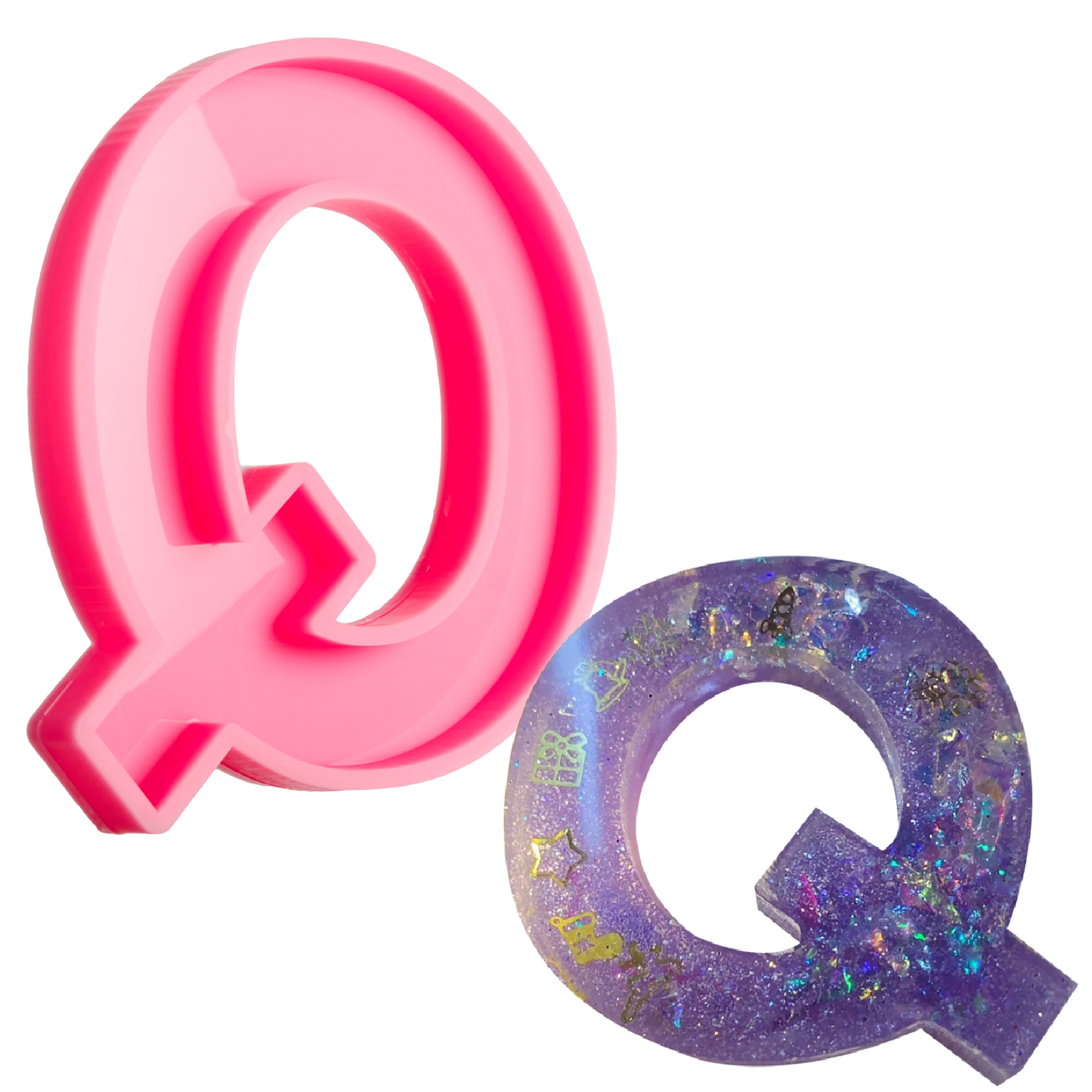 Plum Urban Crafter - Large  Alphabet Silicone Mould  - Q -Height:15.2cm Resin Moulds