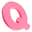 Hot Pink Urban Crafter - Large  Alphabet Silicone Mould  - Q -Height:15.2cm Resin Craft Moulds