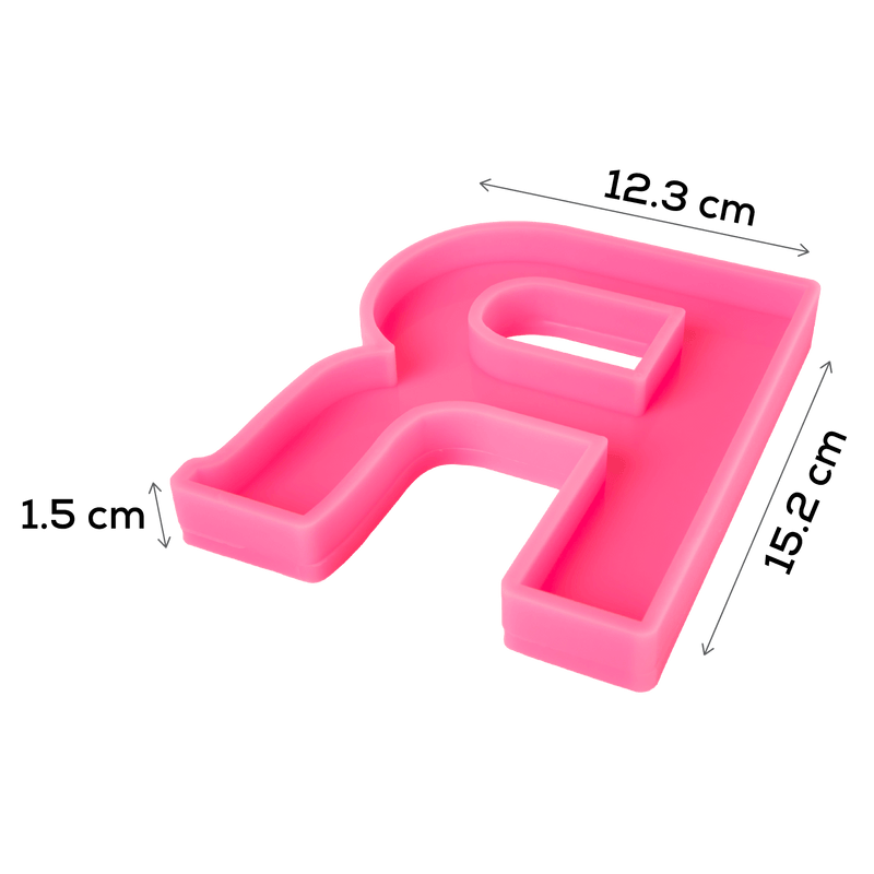 Hot Pink Urban Crafter - Large  Alphabet Silicone Mould  - R -Height:15.2cm