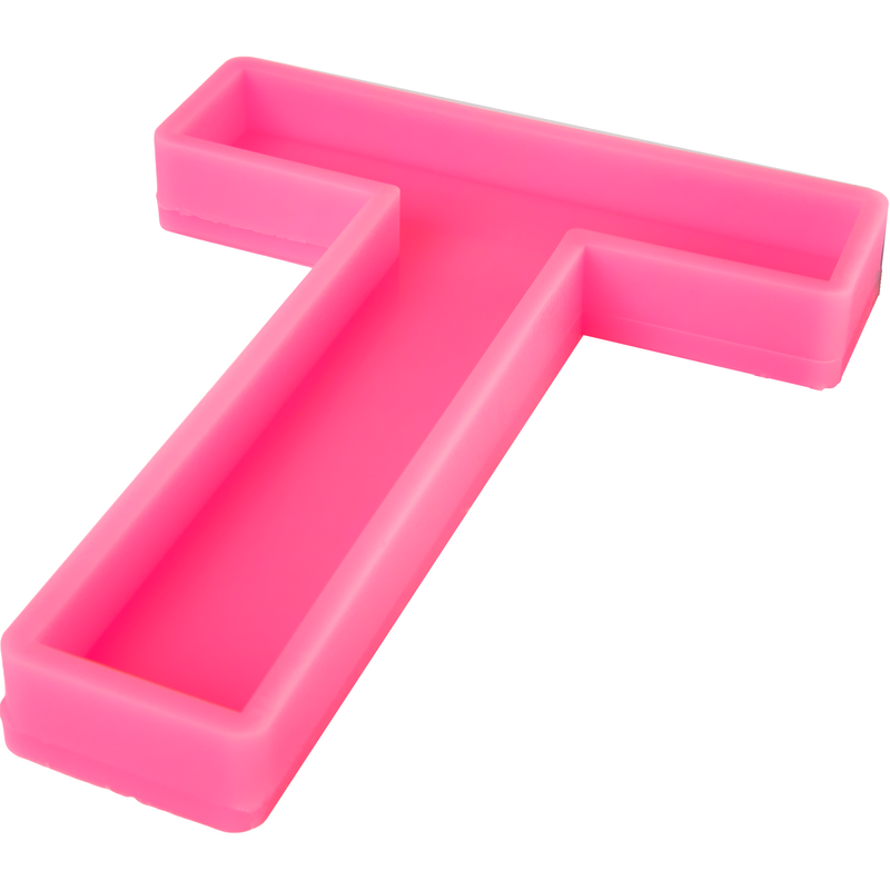 Hot Pink Urban Crafter - Large  Alphabet Silicone Mould  - T -Height:15.2cm Resin Craft