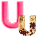 Light Pink Urban Crafter - Large  Alphabet Silicone Mould  - U -Height:15.2cm Resin Craft Moulds