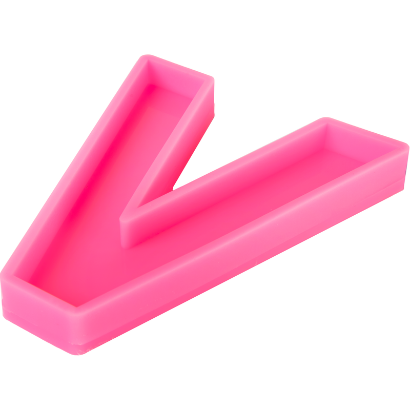 Hot Pink Urban Crafter - Large  Alphabet Silicone Mould  - V -Height:15.2cm Resin Craft Moulds