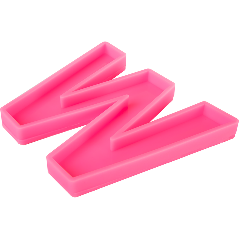 Hot Pink Urban Crafter - Large  Alphabet Silicone Mould  - W -Height:15.2cm Resin Craft