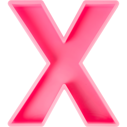 Hot Pink Urban Crafter - Large  Alphabet Silicone Mould  - X -Height:15.2cm Resin Moulds