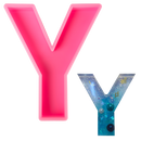 Pale Violet Red Urban Crafter - Large  Alphabet Silicone Mould  - Y -Height:15.2cm Resin Craft Moulds