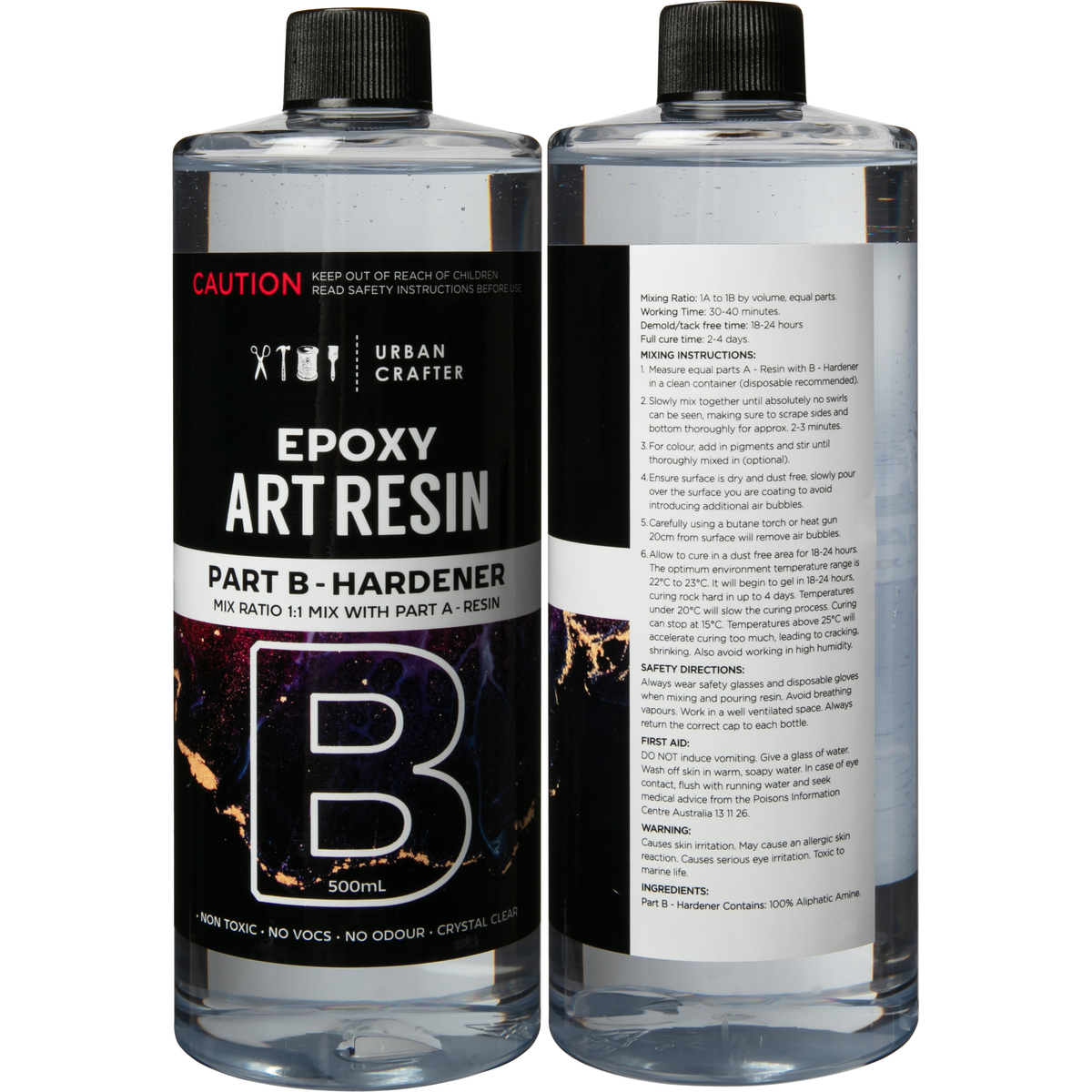 Light Gray Urban Crafter Epoxy Resin Kit 1:1, 1Lt (500ml + 500ml) Resin