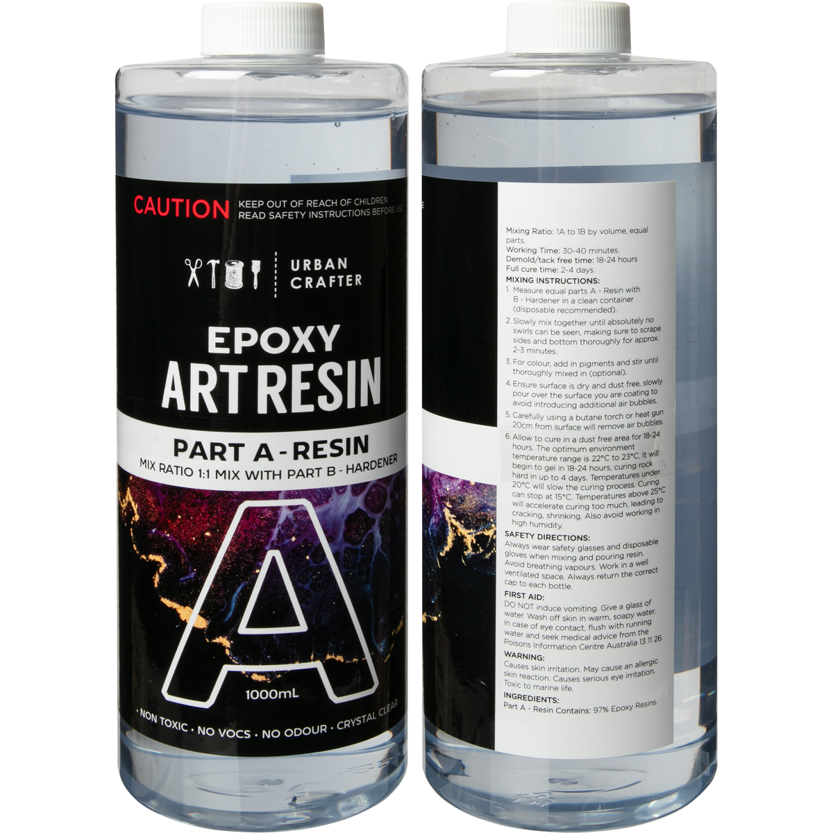 Gray Urban Crafter Epoxy Resin Kit 1:1, 2Lt (1Lt + 1Lt) Resin