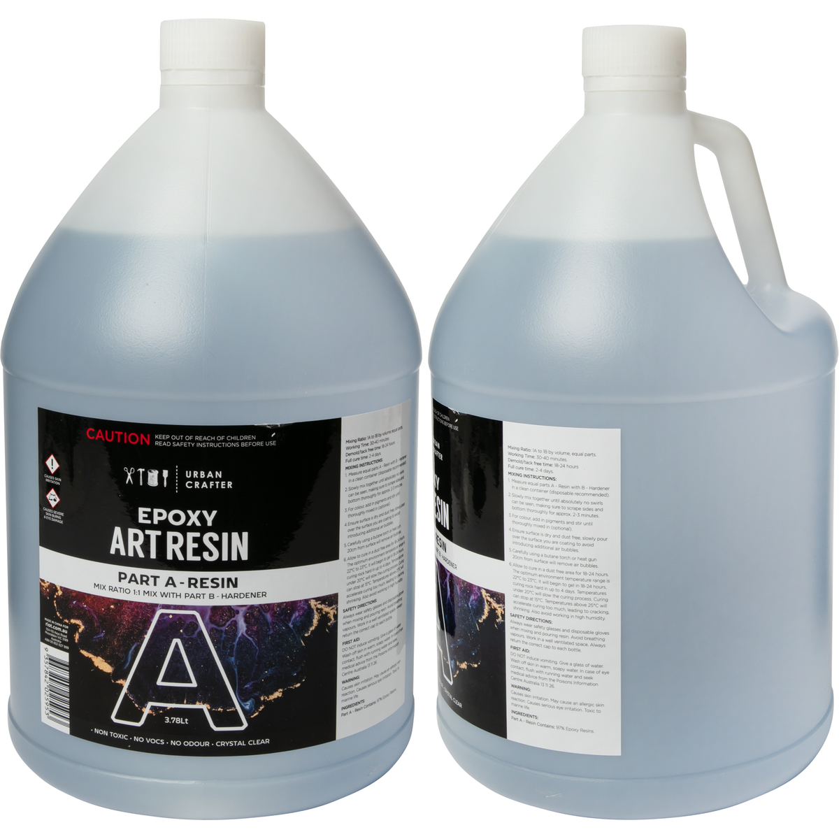 Gray Urban Crafter Epoxy Resin Kit 1:1, 7.56Lt (3.78Lt + 3.78Lt) Resin