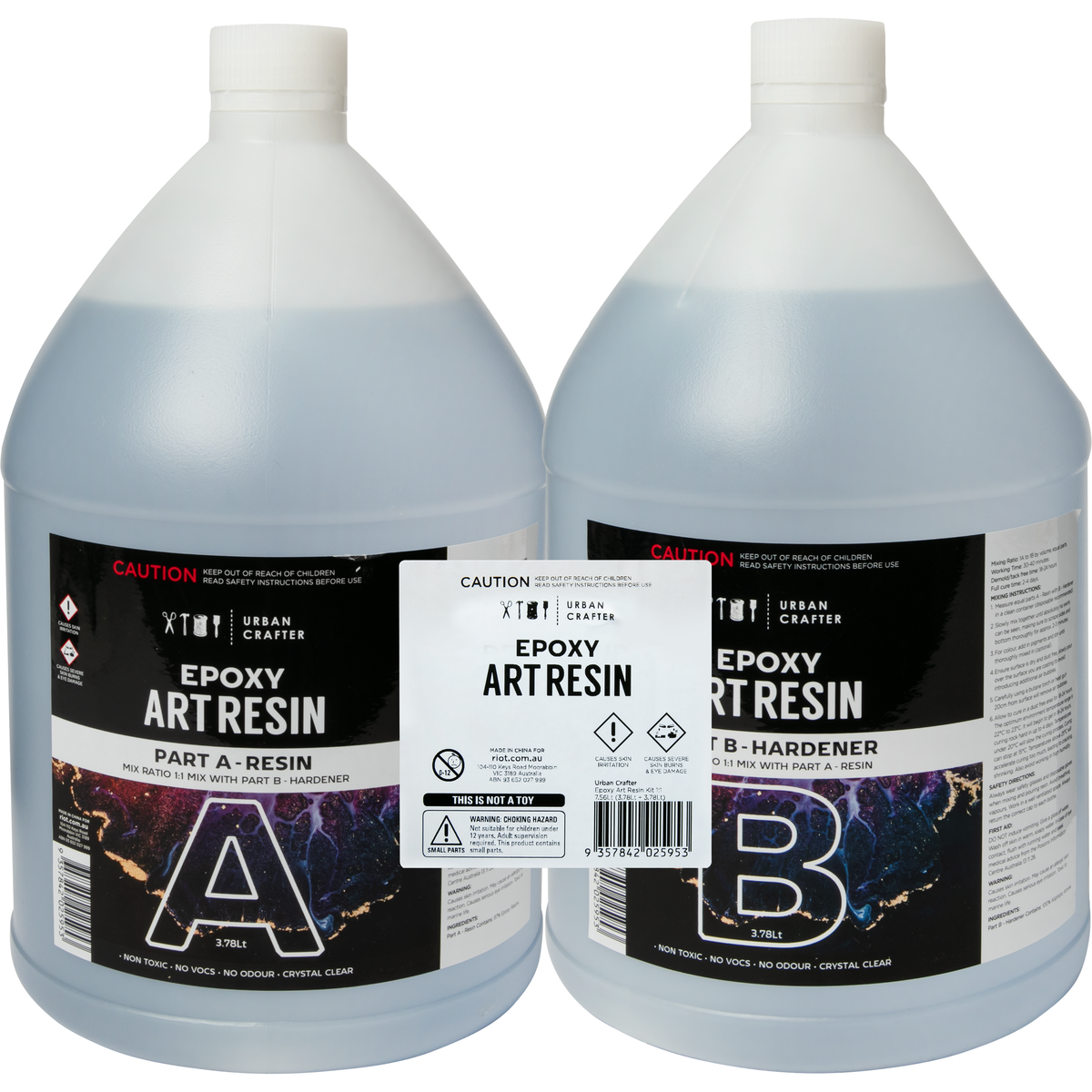 Gray Urban Crafter Epoxy Resin Kit 1:1, 7.56Lt (3.78Lt + 3.78Lt) Resin