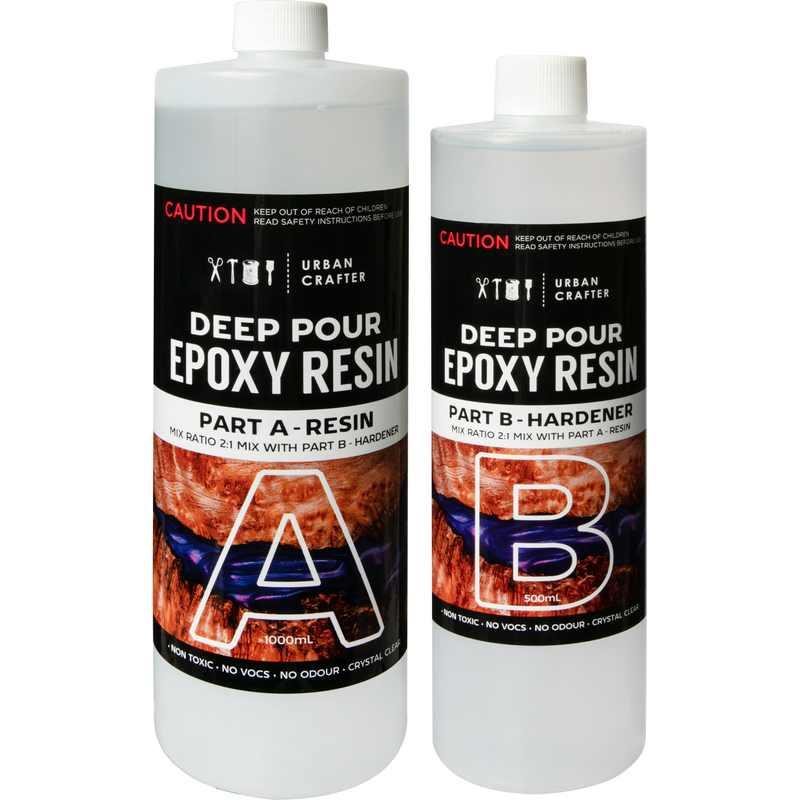 Light Gray Urban Crafter Deep Pour Epoxy Resin Kit 2:1, 1.5Lt (1Lt + 500ml) Resin Craft