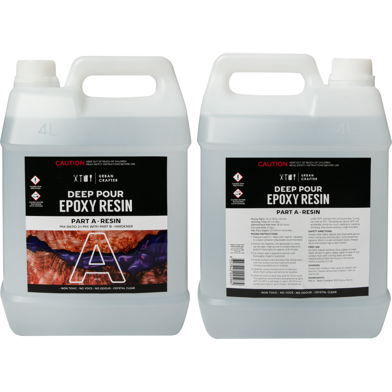 Gray Urban Crafter Deep Pour Epoxy Resin Kit 2:1, 6Lt (4Lt + 2Lt) Resin Craft