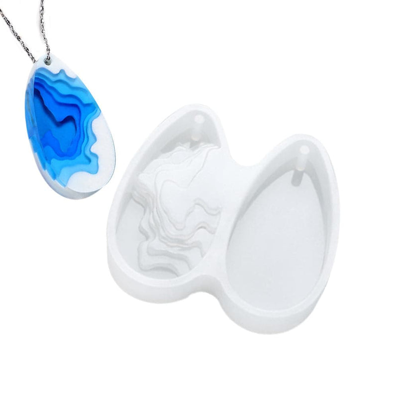 Lavender Urban Crafter Silicone Beach Topographic Pendant Mould-Tear Drop Resin Craft