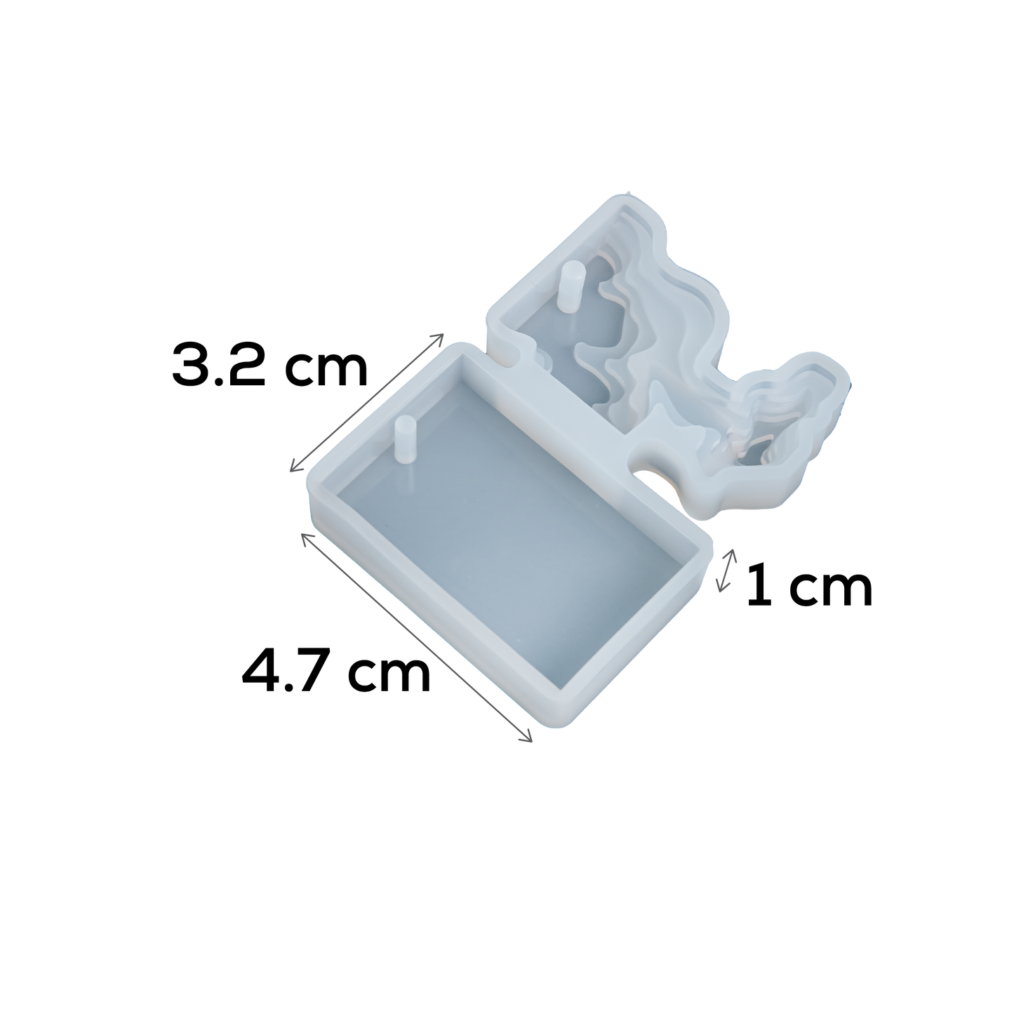 Gray Urban Crafter Silicone Beach Topographic Pendant Mould-Square Resin Moulds