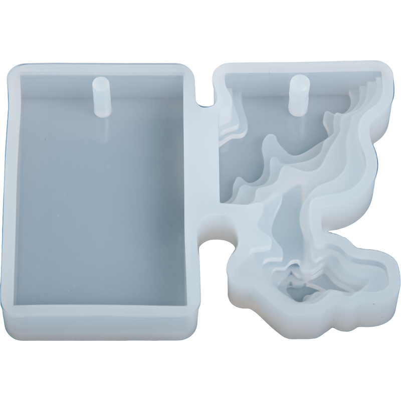 Dark Gray Urban Crafter Silicone Beach Topographic Pendant Mould-Square Resin Craft