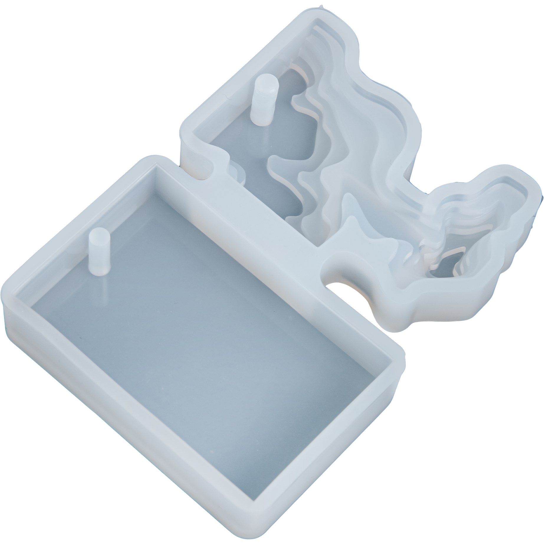 Gray Urban Crafter Silicone Beach Topographic Pendant Mould-Square Resin Moulds