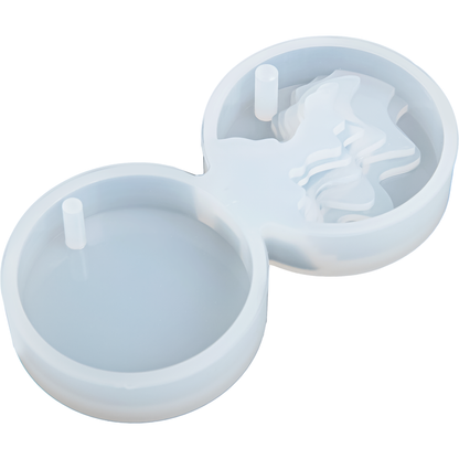 Light Gray Urban Crafter Silicone Beach Topographic Pendant Mould-Round Resin Moulds